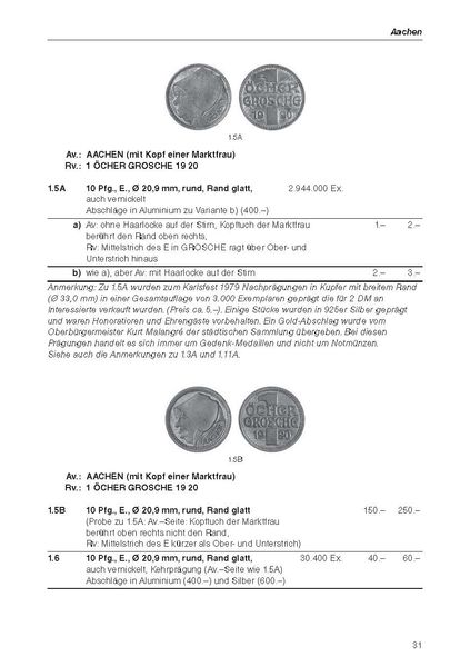 Produktbild: Die deutschen Notm&uuml;nzen