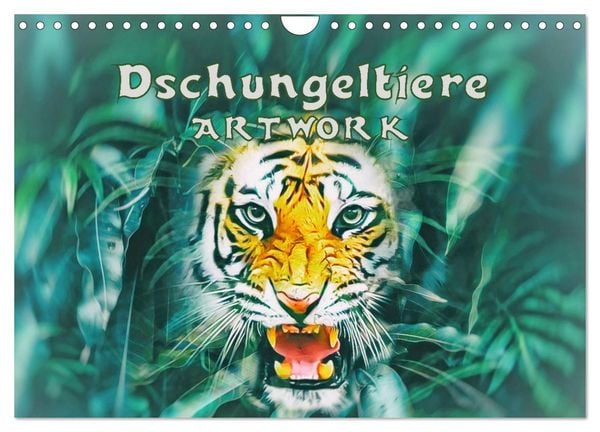 Dschungeltiere - ARTWORK (Wandkalender 2025 DIN A4 quer), CALVENDO Monatskalender