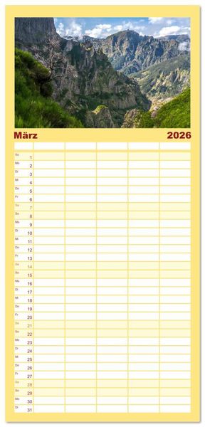 Produktbild: Familienplaner 2026 - Portugal mit 5 Spalten (Wandkalender, 21 x 45 cm) CALVENDO