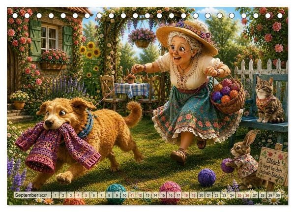 Produktbild: Die strickende Oma (Tischkalender 2027 DIN A5 quer), CALVENDO Monatskalender