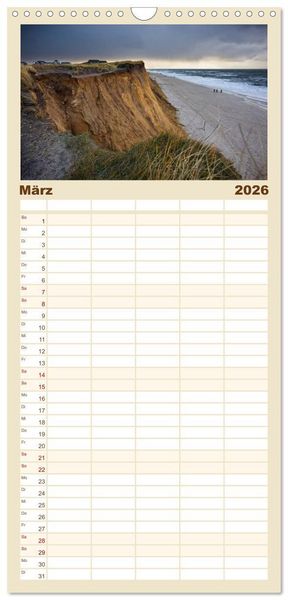 Produktbild: Familienplaner 2026 - Sylt-Abende - Fotografien von Beate Zoellner mit 5 Spalten (Wandkalender, 21 x 45 cm) CALVENDO