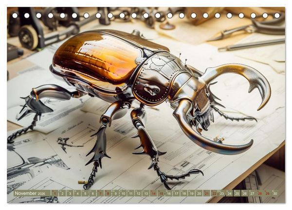 Produktbild: Die fantastische Welt der Steampunk-Insekten (Tischkalender 2026 DIN A5 quer), CALVENDO Monatskalender