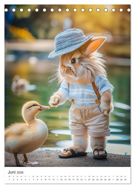 Produktbild: Was macht der Osterhase in seiner Freizeit (Tischkalender 2026 DIN A5 hoch), CALVENDO Monatskalender