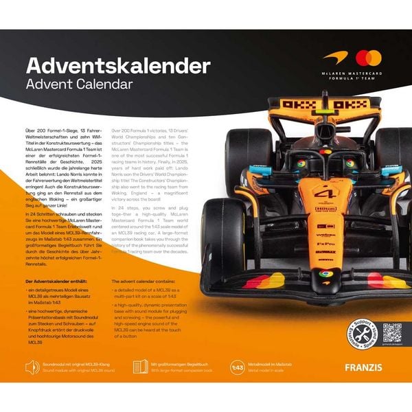 Produktbild: Franzis - Adventskalender MCLAREN FORMULA 1 TEAM 2026