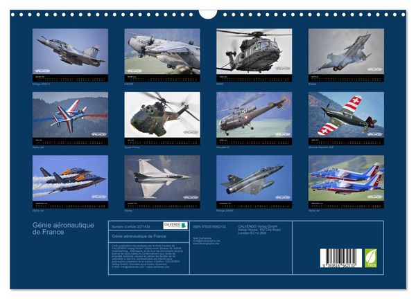 Produktbild: G&eacute;nie a&eacute;ronautique de France (Calendrier mural 2026 DIN A3 vertical), CALVENDO calendrier mensuel