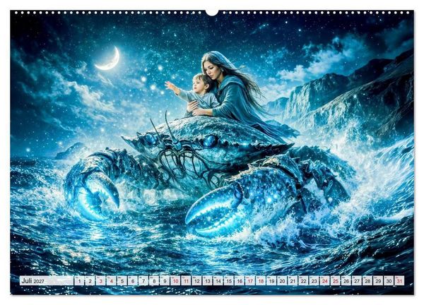 Produktbild: Sternzeichen - Die M&auml;chte des Tierkreises (hochwertiger Premium Wandkalender 2027 DIN A2 quer), Kunstdruck in Hochglanz