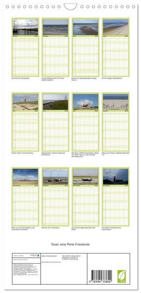 Produktbild: Familienplaner 2027 - Texel, eine Perle Frieslands mit 5 Spalten (Wandkalender, 21 x 45 cm) CALVENDO