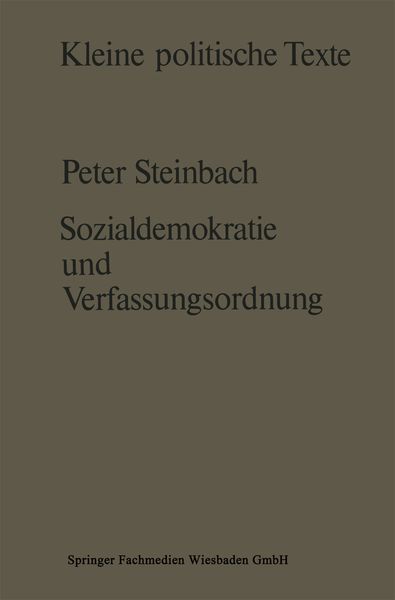 Produktbild: Sozialdemokratie und Verfassungsverst&auml;ndnis