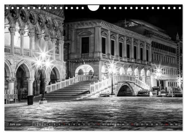 Produktbild: Leuchtendes Venedig &hellip;in monochrom (Wandkalender 2026 DIN A4 quer), CALVENDO Monatskalender
