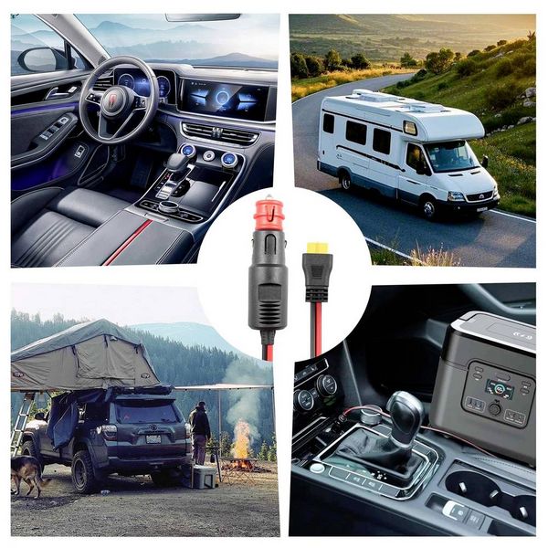 Produktbild: TRU COMPONENTS Zigarettenstecker auf XT60-Kabel 2m TC-13619280 Schwarz, Rot Inhalt: 1St.