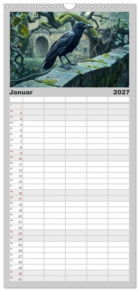Produktbild: Familienplaner 2027 - Schattenkuss - Tiere in den Armen der Nacht mit 5 Spalten (Wandkalender, 21 x 45 cm) CALVENDO