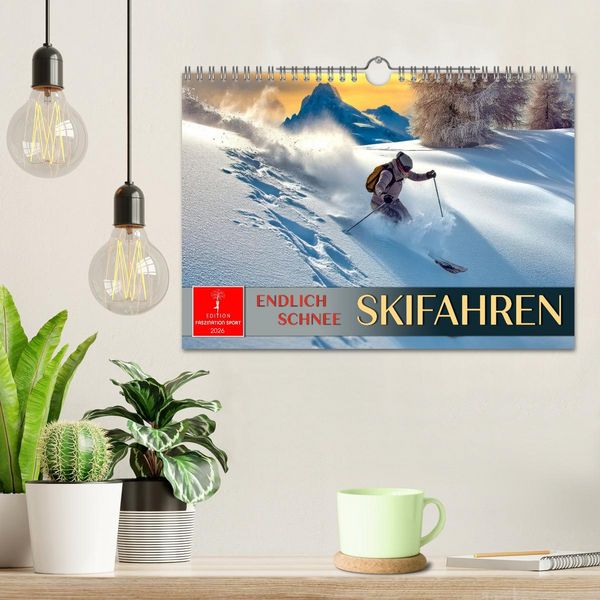 Produktbild: Skifahren - endlich Schnee (Wandkalender 2026 DIN A4 quer), CALVENDO Monatskalender