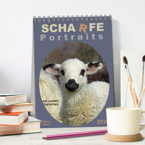 Produktbild: Scharfe Portraits (Tischkalender 2026 DIN A5 hoch), CALVENDO Monatskalender