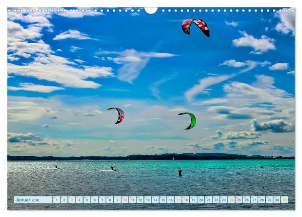 Produktbild: Kitesurfen - &uuml;ber den Wellen (Wandkalender 2026 DIN A3 quer), CALVENDO Monatskalender