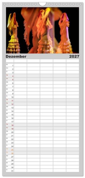 Produktbild: Familienplaner 2027 - Flamenco - Tanz der Leidenschaft mit 5 Spalten (Wandkalender, 21 x 45 cm) CALVENDO