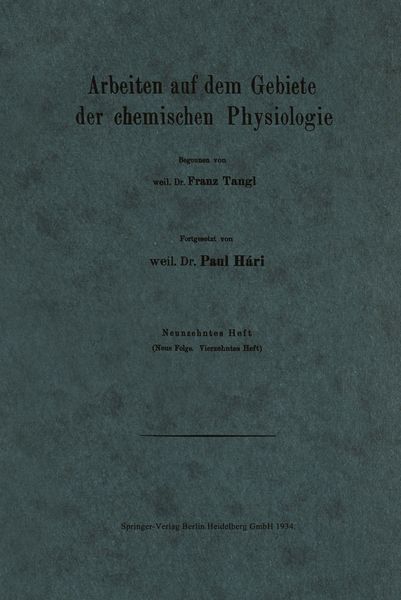 Produktbild: Arbeiten auf dem Gebiete der chemischen Physiologie