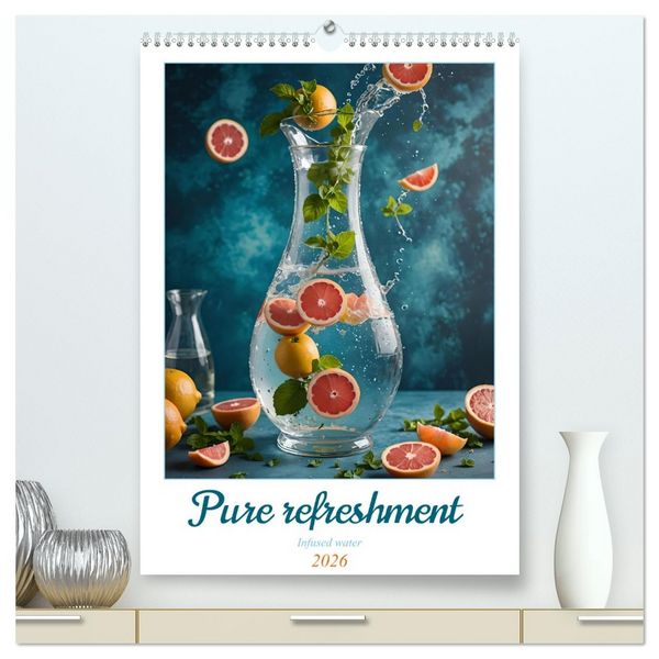 Pure refreshment - Infused water (High Quality Premium Wall Calendar 2026 DIN A2 portrait),CALVENDO 12 Month Wall Calendar
