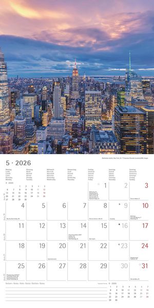Produktbild: New York 2026 - Broschürenkalender 30x30 cm (30x60 geöffnet) - Kalender mit Platz für Notizen - Bildkalender - Wandplaner - Wandkalender
