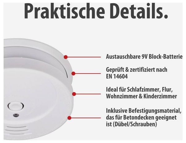 Produktbild: Brennenstuhl RM C 9010 Rauchwarnmelder batteriebetrieben (&Oslash; x H) 100 mm x 35 mm