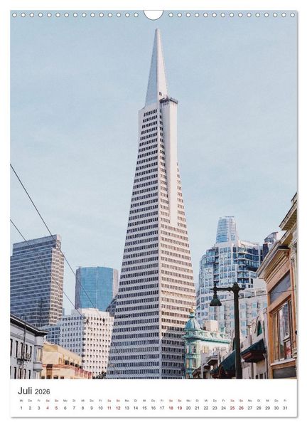 Produktbild: San Francisco - Cable Cars, Golden Gate Bridge und Lombard Street (Wandkalender 2026 DIN A3 hoch), CALVENDO Monatskalender