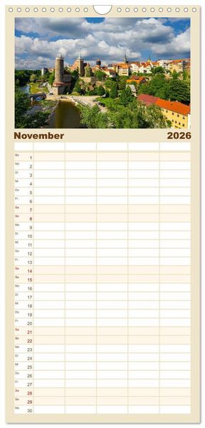 Produktbild: Familienplaner 2026 - Sachsen Impressionen mit 5 Spalten (Wandkalender, 21 x 45 cm) CALVENDO