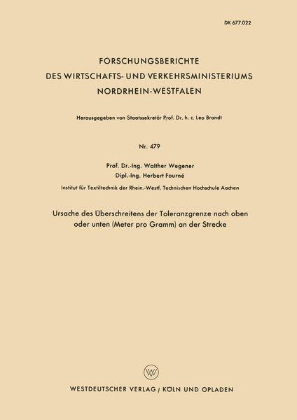 Produktbild: Ursache des &Uuml;berschreitens der Toleranzgrenze nach oben oder unten (Meter pro Gramm) an der Strecke