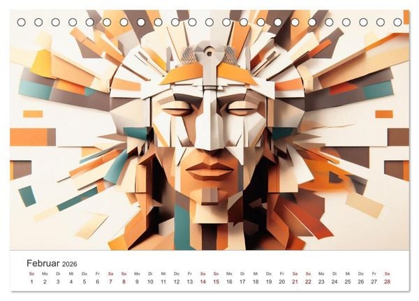 Produktbild: Die Farben des Origami (Tischkalender 2026 DIN A5 quer), CALVENDO Monatskalender