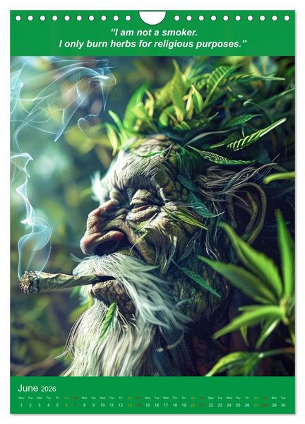 Produktbild: The funniest cannabis pictures and slogans (Wall Calendar 2026 DIN A4 portrait), CALVENDO 12 Month Wall Calendar