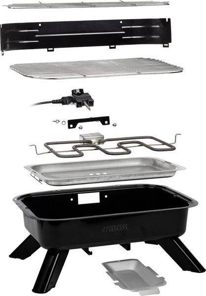 Produktbild: Princess 01.112252.01.001 Elektro, Holzkohle Grill mit Windschutz, mit Standfu&szlig;, mit manueller Temperatureinstellung Schwarz