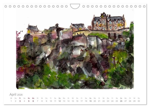 Produktbild: Schottland Reiseskizzen (Wandkalender 2026 DIN A4 quer), CALVENDO Monatskalender