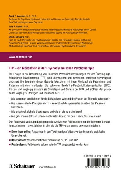 Produktbild: &Uuml;bertragungsfokussierte Psychotherapie f&uuml;r Borderline-Patienten