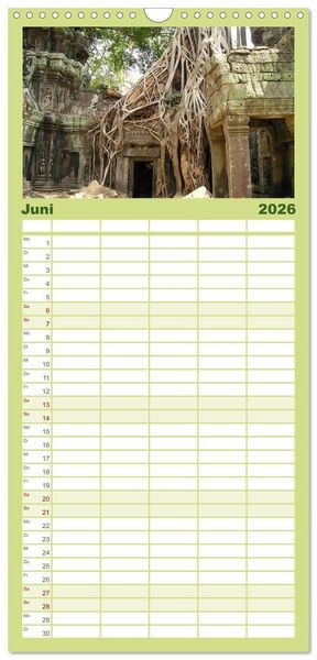 Produktbild: Familienplaner 2026 - Kambodscha &bull; Angkor Wat mit 5 Spalten (Wandkalender, 21 x 45 cm) CALVENDO