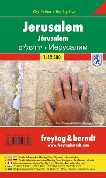 Produktbild: Jerusalem, Stadtplan 1:12.500, City Pocket + The Big Five