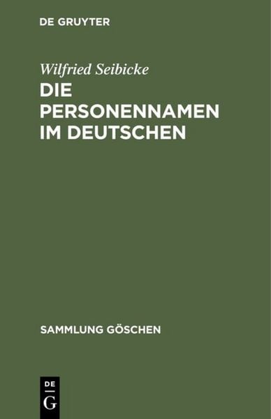 Produktbild: Die Personennamen im Deutschen