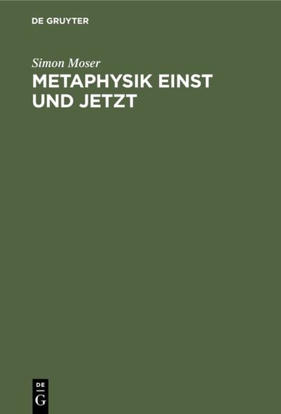Produktbild: Metaphysik einst und jetzt