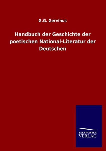 Produktbild: Handbuch der Geschichte der poetischen National-Literatur der Deutschen