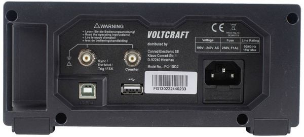 Produktbild: VOLTCRAFT FG-1302 Funktionsgenerator netzbetrieben 1 &micro;Hz - 30MHz 2-Kanal Arbitr&auml;r