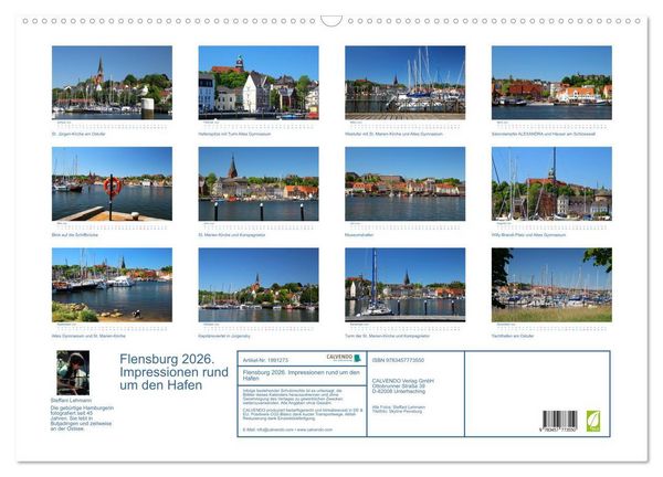 Produktbild: Flensburg 2026. Impressionen rund um den Hafen (Wandkalender 2026 DIN A2 quer), CALVENDO Monatskalender