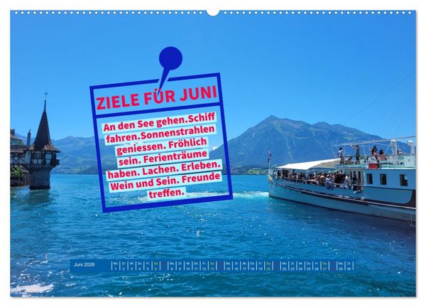 Produktbild: ZIELE Monat f&uuml;r Monat (hochwertiger Premium Wandkalender 2026 DIN A2 quer), Kunstdruck in Hochglanz