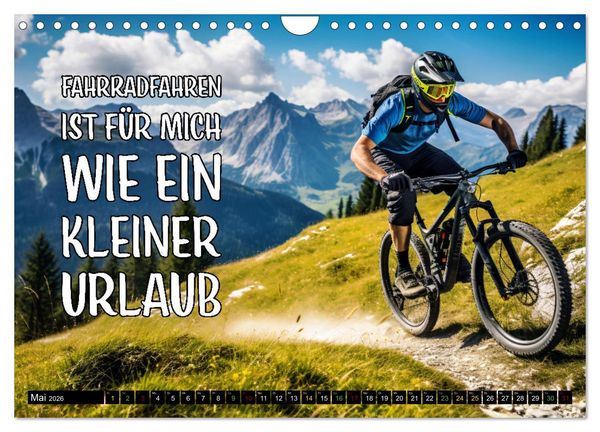 Produktbild: Faszination Fahrrad - coole Spr&uuml;che (Wandkalender 2026 DIN A4 quer), CALVENDO Monatskalender