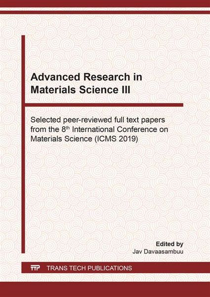 Produktbild: Advanced Research in Materials Science III