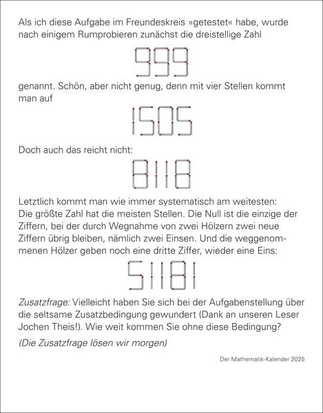 Produktbild: Der Mathematik-Kalender Tagesabrei&szlig;kalender 2025 - Nachts teile ich heimlich durch Null