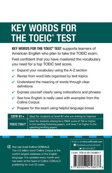 Produktbild: COBUILD Key Words for the TOEIC Test