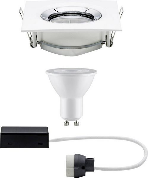 Paulmann Nova Bad-Einbauleuchte Set LED GU10 7W IP65 Weiß (matt), Chrom