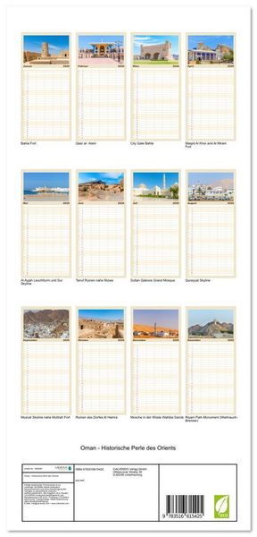 Produktbild: Familienplaner 2026 - Oman - Historische Perle des Orients mit 5 Spalten (Wandkalender, 21 x 45 cm) CALVENDO