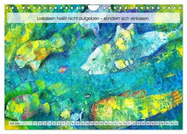 Produktbild: Loslassen als Kunst - Ein poetischer Jahresbegleiter in Bild und Wort (Wandkalender 2026 DIN A4 quer), CALVENDO Monatskalender