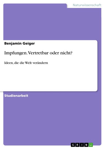 Produktbild: Impfungen. Vertretbar oder nicht?