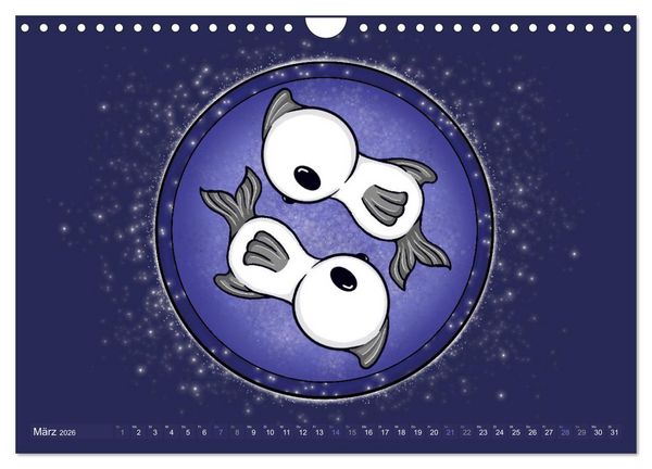 Produktbild: Geister Sternzeichen (Wandkalender 2026 DIN A4 quer), CALVENDO Monatskalender
