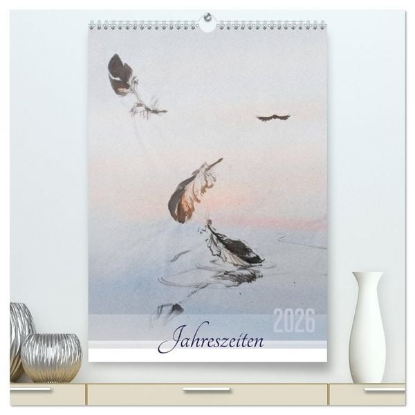 Produktbild: Jahreszeiten in Stil japanischer Malerei - Kunst (hochwertiger Premium Wandkalender 2026 DIN A2 hoch), Kunstdruck in Hochglanz