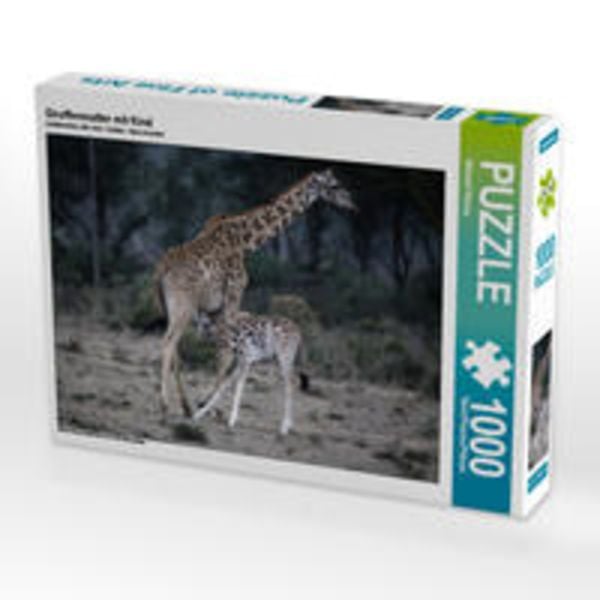 CALVENDO Puzzle Giraffenmutter mit Kind 1000 Teile Lege-Größe 64 x 48 cm Foto-Puzzle Bild von Michael Herzog